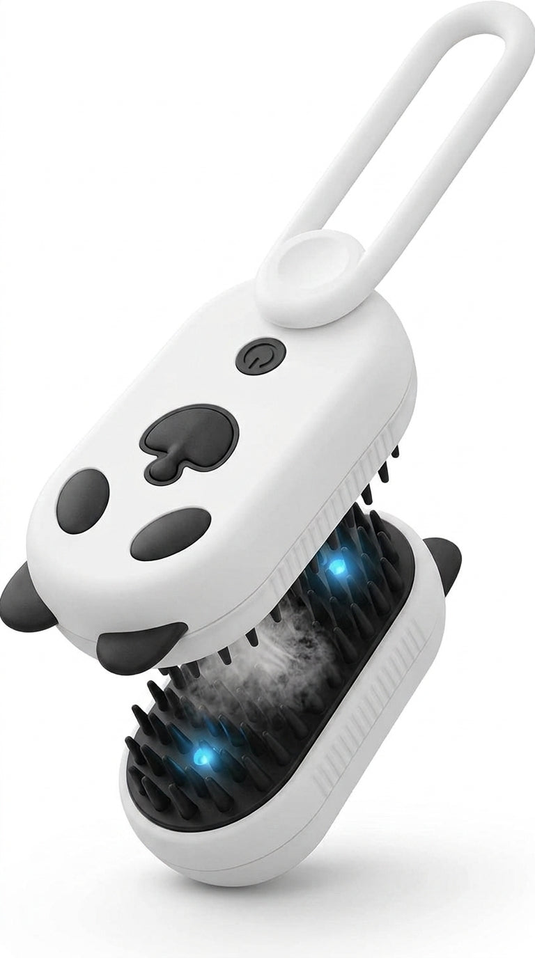Cepillo Pulverizador UV 4 en 1 para Mascotas